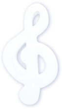Sylwetka klucza wiolinowego 8.3 x 15.1 x 1.5 cm papierowa biała AC777C, Decopatch