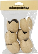 Skorupka Jajka wodoodporna 5 x 5 x 5,3 cm - 6 szt. AC897 C, Decopatch