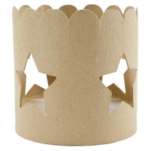 Świecznik z masy papierowej z gwiazdkami 12 x 12 x 12cm HD033, Decopatch