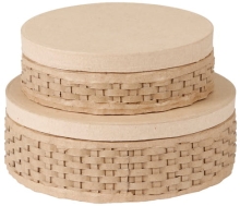 Pudełka tkane okrągłe 18cm+15cm op. 2szt., Decopatch