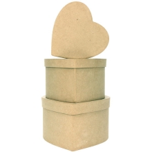 Pudełka w kształcie serca małe 3 szt. - 18 / 16 / 14 x 14 x 8 cm BTS903, Decopatch