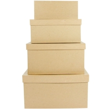 Pudełka prostokątne 4 szt. - szer. 28 / 25 / 22 / 19 x 8 x 7 cm BTS906, Decopatch