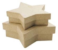 Pudełka w kształcie gwiazdy 2 szt. - 10 x 10 x 3 i 12 x 12 x 3,5 cm BTS909 C, Decopatch