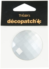 Kryształkowe ozdoba kaboszon biały śr.45mm. BJ013 O, Decopatch