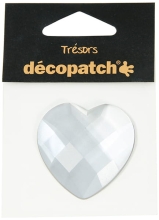 Kryształkowe ozdoby serduszko białe śr.45mm, Decopatch