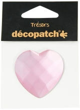 Kryształkowe ozdoby serduszko różowe śr.45mm, Decopatch