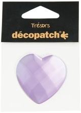 Kryształkowe ozdoby serduszko fioletowe śr.45mm, Decopatch