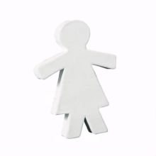Sylwetka symbol kobiety 12 x 9 x 1.5 cm papier biały AC284, Decopatch