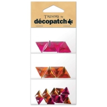 Kryształki trójkąty różowe i pomarańczowe op. 20 szt. BJM210, Decopatch