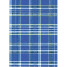 Papier do decoupage niebieski z turkusową kratką 30 x 40 cm FDA602