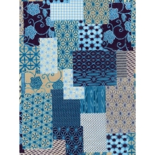 Papier do decoupage Patchwork w błękitach 30 x 40 cm FDA696