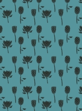 Papier do decoupage Czarne karczochy na ciemnym turkusie 30 x 40 cm FDA758