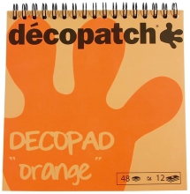 Papiery do decoupage 15 x 16 cm 12 wzorów pomarańczowych w bloku na spirali BLOC01