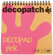 Papiery do decoupage 15 x 16 (14x14) cm 12 wzorów różowych 48 ark. w bloku na spirali BLOC02