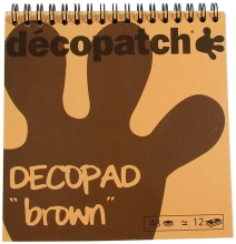 Papiery do decoupage 15 x 16 cm 12 wzorów brązowych w bloku na spirali BLOC06