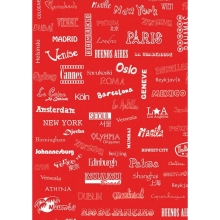 Papier do decoupage Nazwy miast biało-czerw. 30 x 40 cm. FDA512