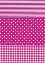 Papier do decoupage Różowy w kropki, paski i kratkę 30 x 40 cm FDA486