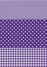 Papier do decoupage Fioletowy w kropki, paski i kratkę 30 x 40 cm FDA488