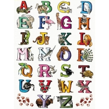 Papier do decoupage Alfabet ze zwierzętami 30 x 40 cm FDA525