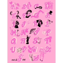 Papier do decoupage Litery/moda na różowo 30 x 40 cm FDA534