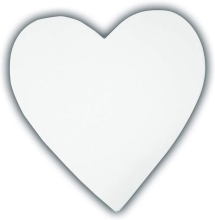 Sylwetka serca 12 x 12 x 1.5 cm papier biały AC757 C, Decopatch