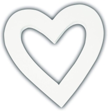 Sylwetka serca ażurowa 12 x 12 x 1.5 cm AC758 C, Decopatch